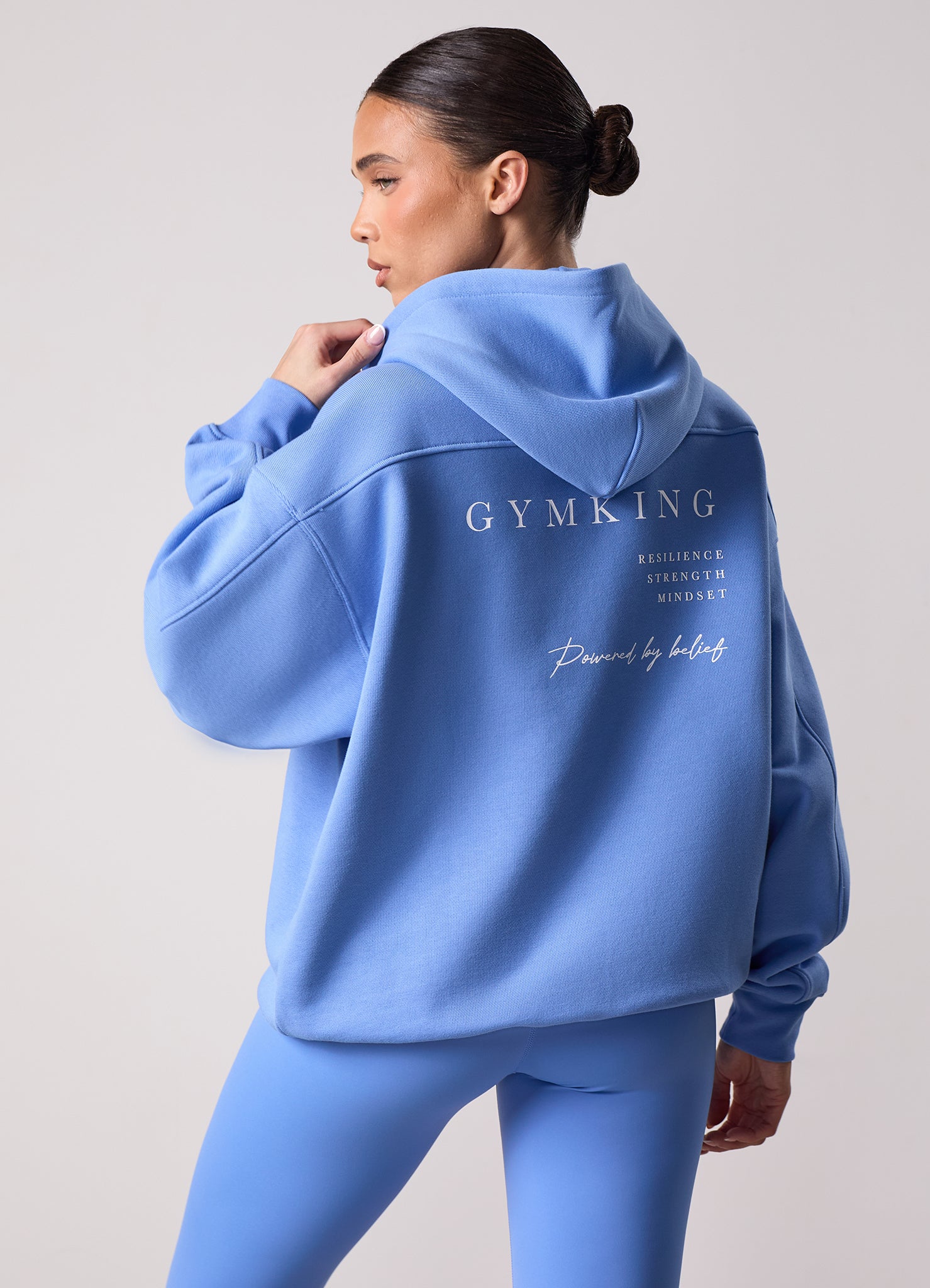 Gym King Define Oversized Hood Tracksuit - Iris Blue